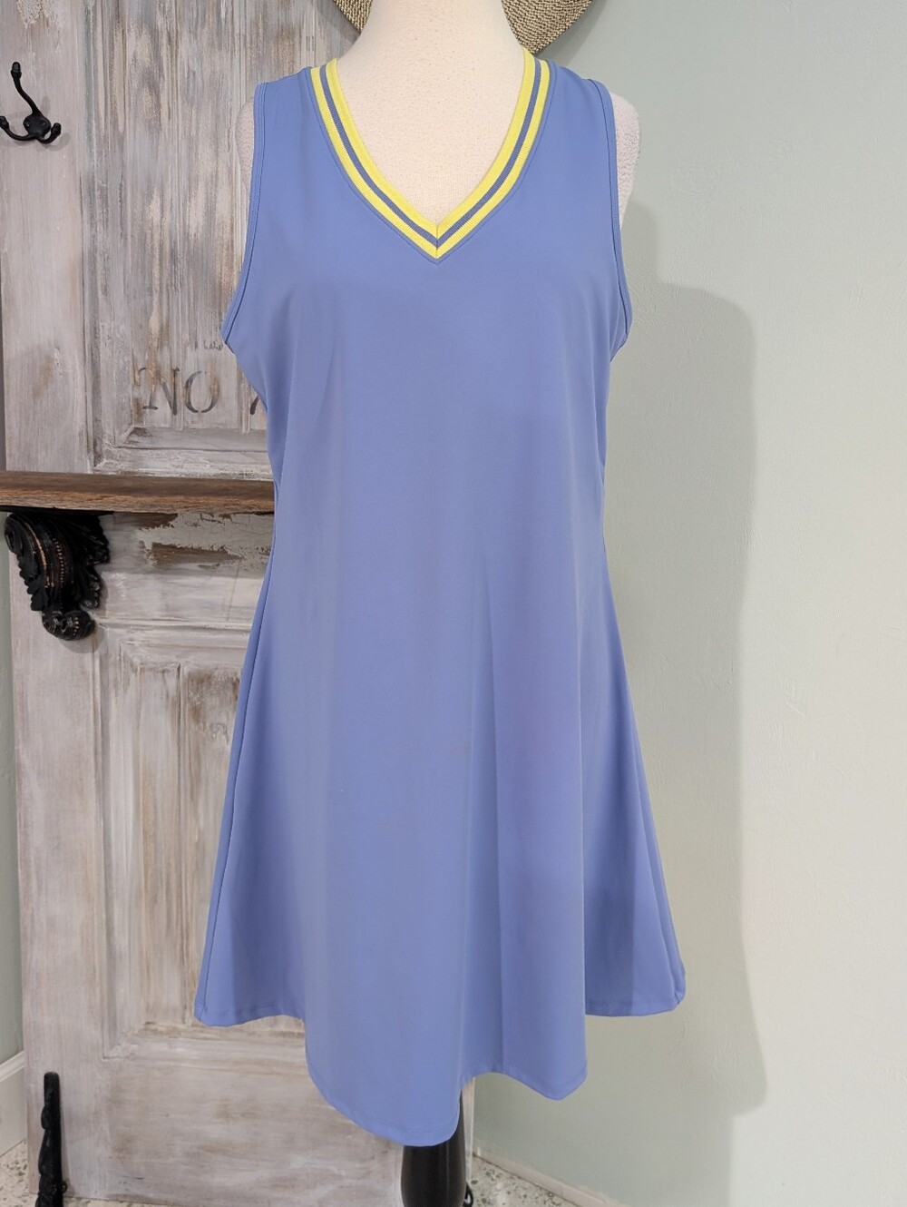 Sincerely Jules Lavender Sport Dress with Yellow Trim